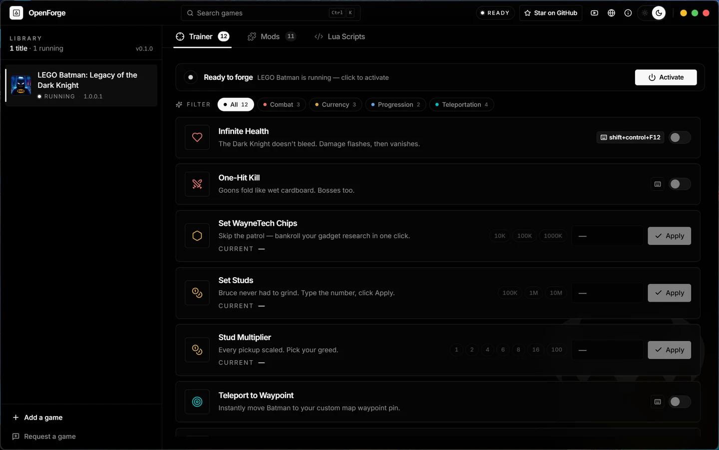 OpenForge desktop interface